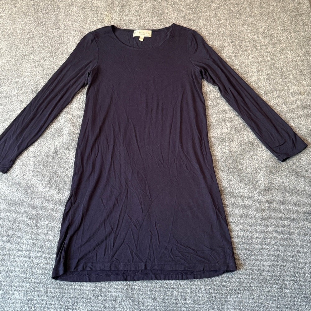 Philosophy Republic Clothing Navy Blue Long Sleeve Casual‎ Dress - Women's Small